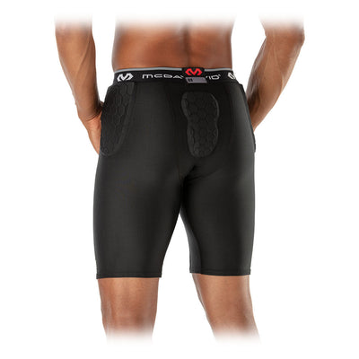 McDavid HEX® Basketball Black Compression Short w/Hip & Tailbone Pads - Back - On Model