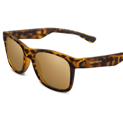 Nathan Sunrise Polarized Running Sunglasses - Tortoise Frame - Detail View 1
