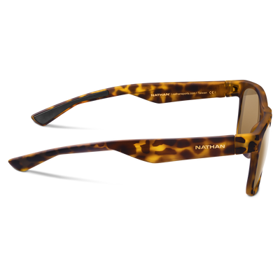 Nathan Sunrise Polarized Running Sunglasses - Tortoise Frame - Side