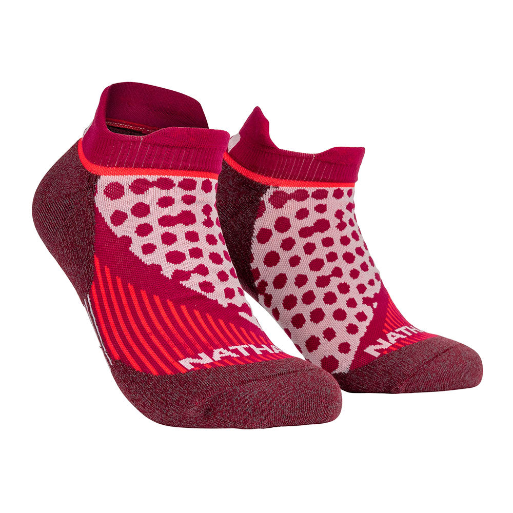 NATHAN Red Dots Low-Cut Running Socks - Front View