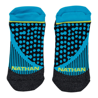 NATHAN Blue Me Away Low-Cut Running Socks - Lay Flat