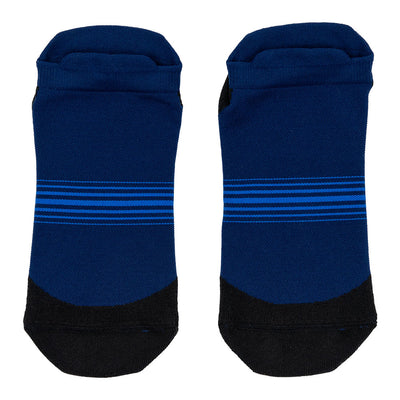 NATHAN Navy Stripes Low-Cut Running Socks -Lay Flat