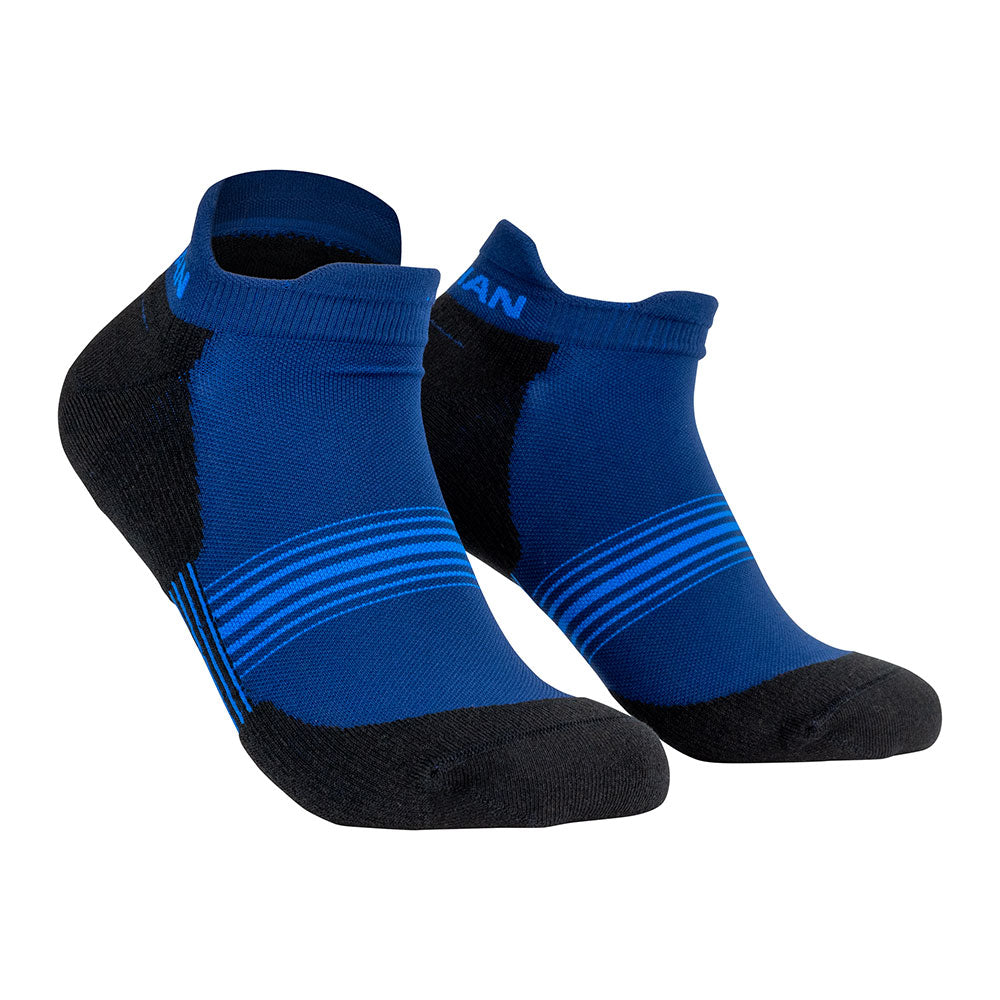 NATHAN Navy Stripes Low-Cut Running Socks - Front View