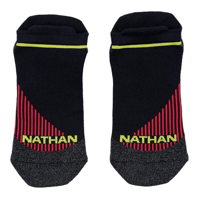 NATHAN Black Stripes Low-Cut Running Socks - Lay Flat
