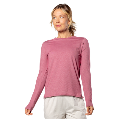 Nathan Women’s Dash Long Sleeve Tee - Maroon - Hero