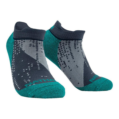 Grey and Teal Matrix Low-Cut Running Socks
