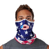 Stars & Stripes Play Safe Neck-Face Gaiter – Male Model Wearing Protective Safety Face and Neck Covering with USA Max AirFlow Football Mouthguard - Front Angle