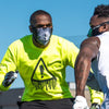 Skull Play Safe Face Mask Lifestyle Image – Male Football Player Wearing Protective Safety Face Mask – Front Angle