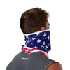 USA Stars & Stripes Play Safe Neck-Face Gaiter – Male Model Wearing Protective Safety Face and Neck Covering - Back of Head Angle