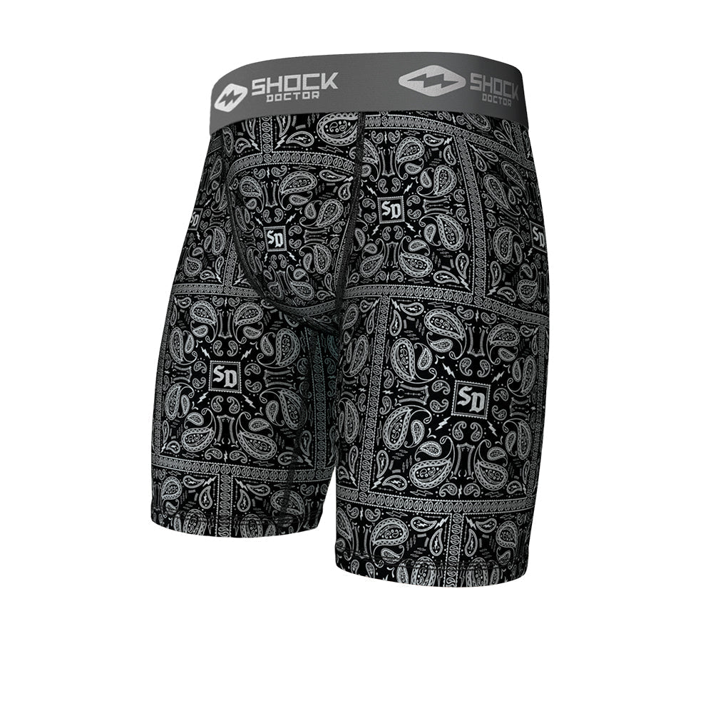 Paisley Black Core Compression Short